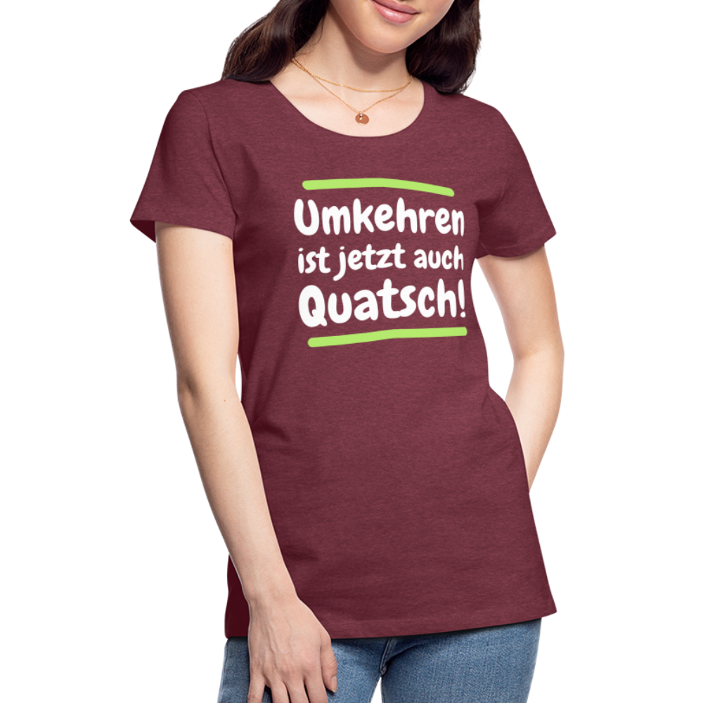 Frauen Premium T-Shirt - Umkehren - Bordeauxrot meliert