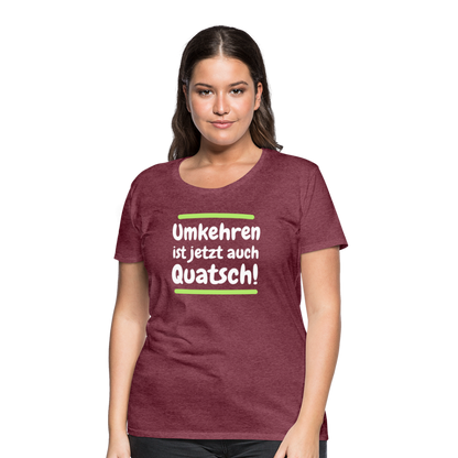 Frauen Premium T-Shirt - Umkehren - Bordeauxrot meliert