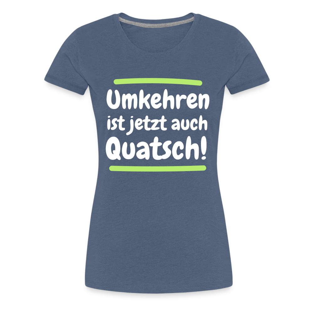 Frauen Premium T-Shirt - Umkehren - Blau meliert