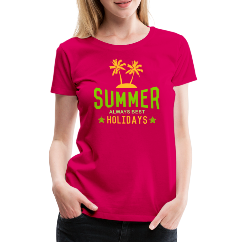 Frauen Premium T-Shirt - Summer - dunkles Pink