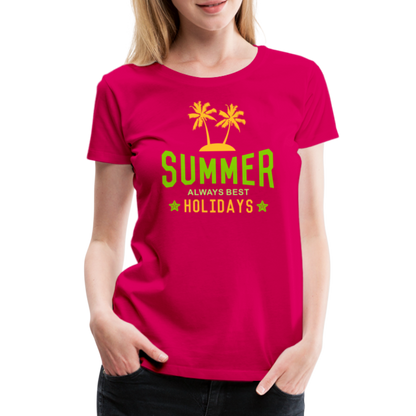 Frauen Premium T-Shirt - Summer - dunkles Pink