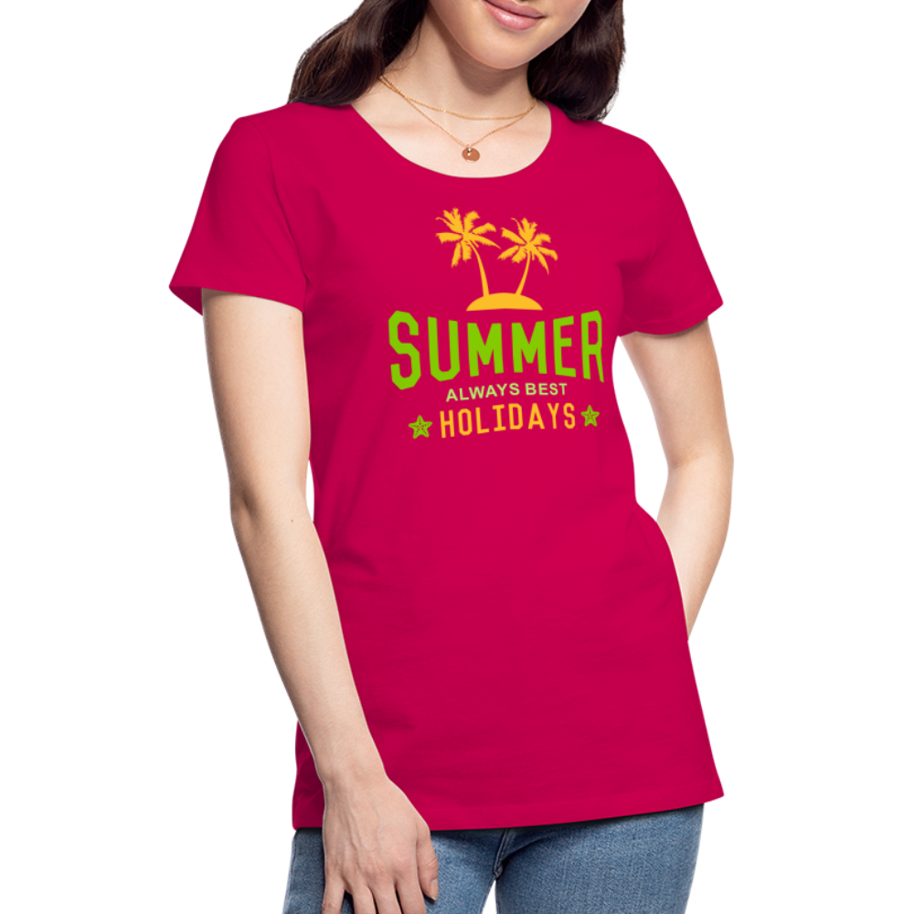 Frauen Premium T-Shirt - Summer - dunkles Pink