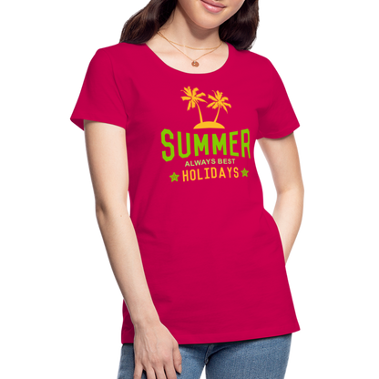 Frauen Premium T-Shirt - Summer - dunkles Pink