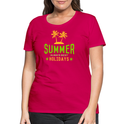 Frauen Premium T-Shirt - Summer - dunkles Pink