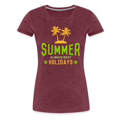 Frauen Premium T-Shirt - Summer - Bordeauxrot meliert