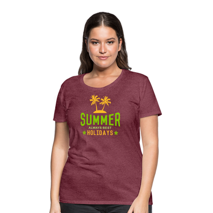 Frauen Premium T-Shirt - Summer - Bordeauxrot meliert