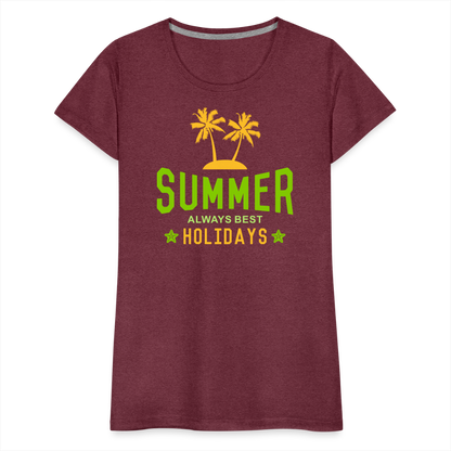 Frauen Premium T-Shirt - Summer - Bordeauxrot meliert