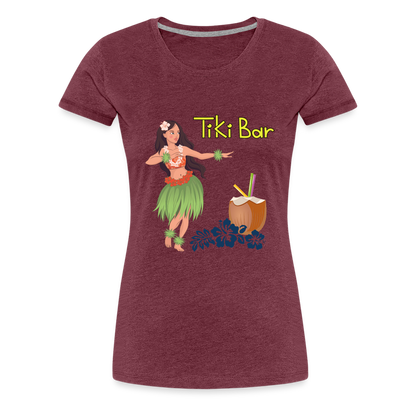 Frauen Premium T-Shirt - Tiki Bar - Bordeauxrot meliert