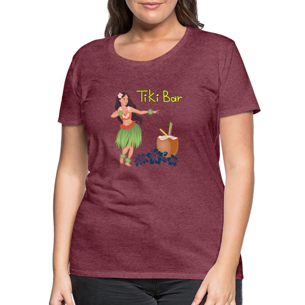 Frauen Premium T-Shirt - Tiki Bar - Bordeauxrot meliert