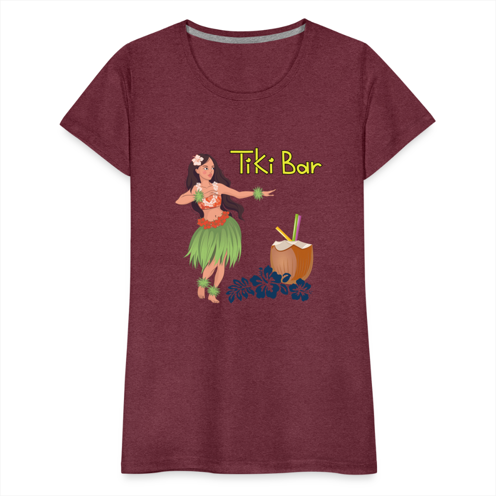 Frauen Premium T-Shirt - Tiki Bar - Bordeauxrot meliert