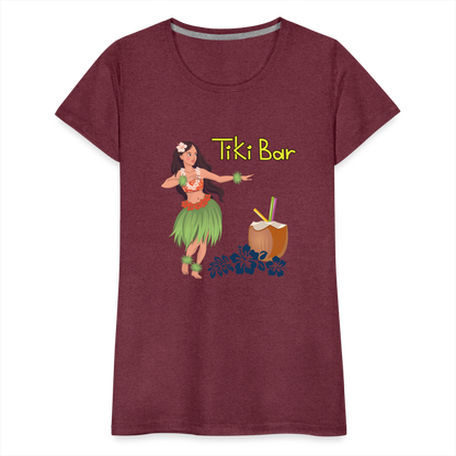 Frauen Premium T-Shirt - Tiki Bar - Bordeauxrot meliert