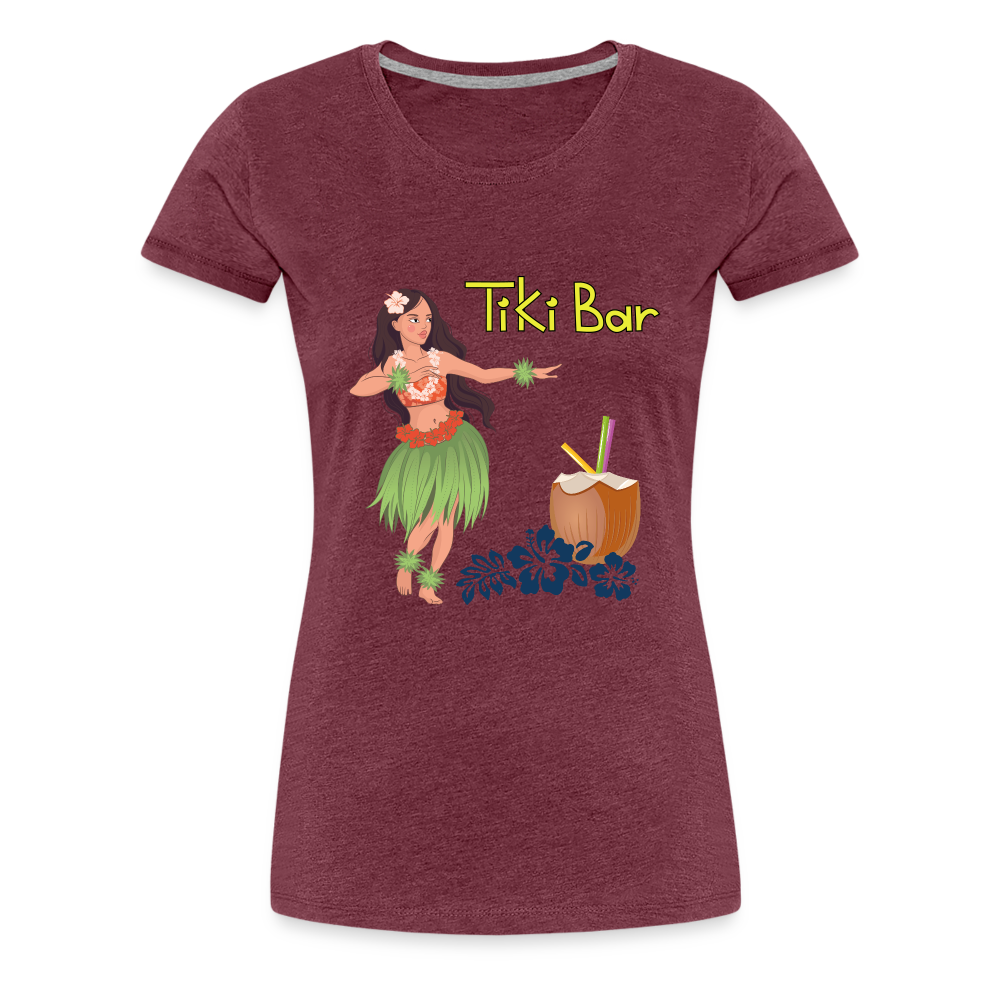 Frauen Premium T-Shirt - Tiki Bar - Bordeauxrot meliert