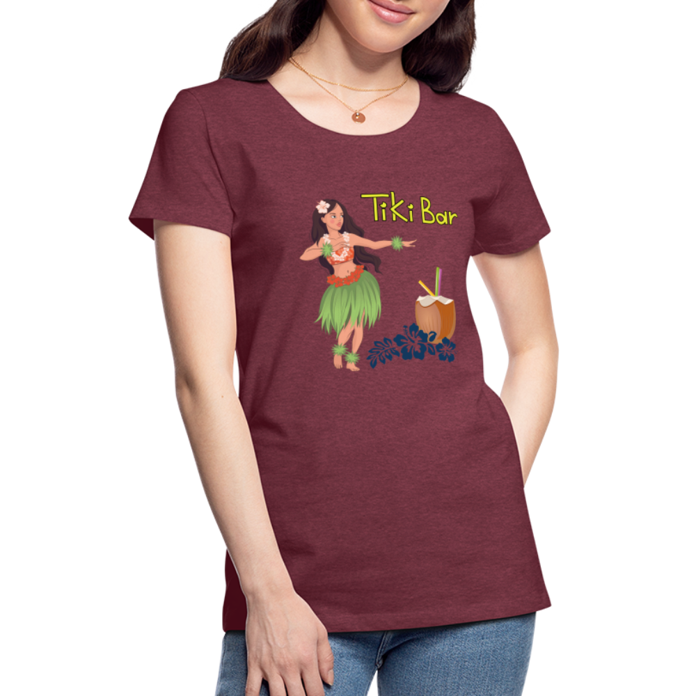 Frauen Premium T-Shirt - Tiki Bar - Bordeauxrot meliert