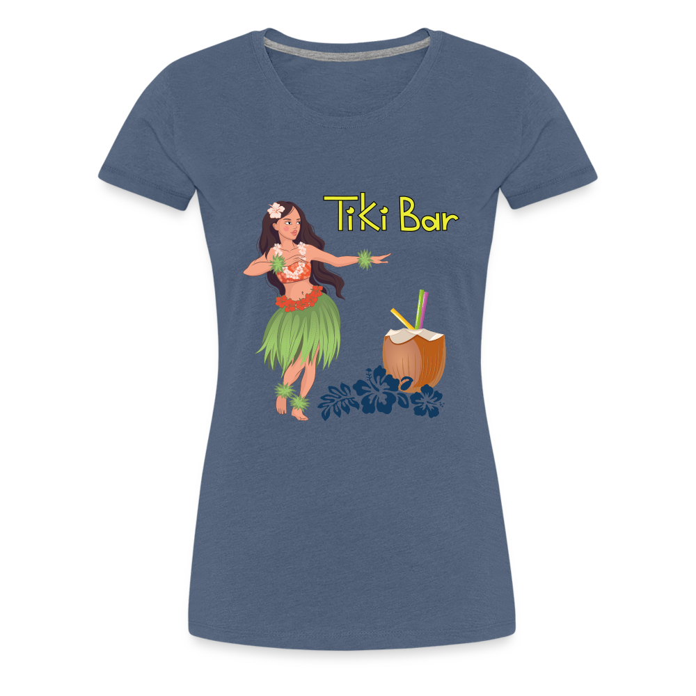 Frauen Premium T-Shirt - Tiki Bar - Blau meliert