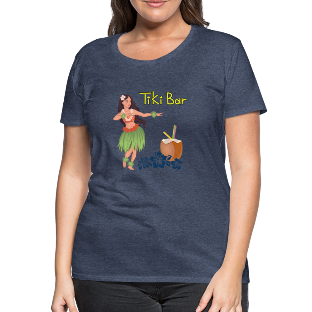 Frauen Premium T-Shirt - Tiki Bar - Blau meliert