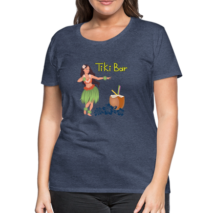 Frauen Premium T-Shirt - Tiki Bar - Blau meliert