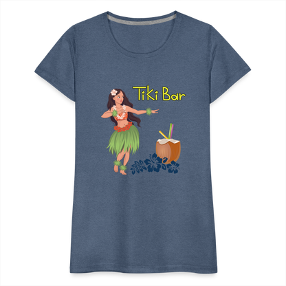 Frauen Premium T-Shirt - Tiki Bar - Blau meliert