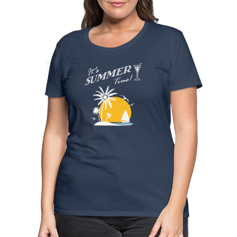 Frauen Premium T-Shirt - It's Summer Time - Navy