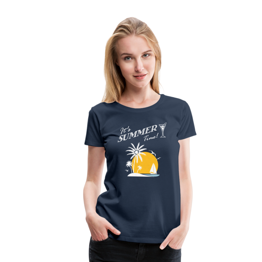 Frauen Premium T-Shirt - It's Summer Time - Navy