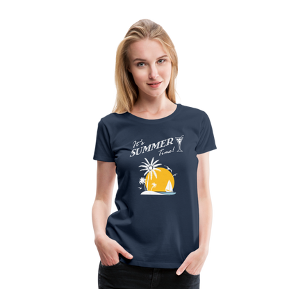 Frauen Premium T-Shirt - It's Summer Time - Navy