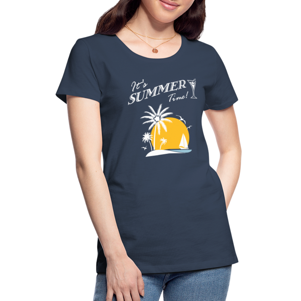 Frauen Premium T-Shirt - It's Summer Time - Navy