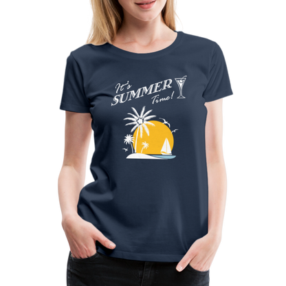 Frauen Premium T-Shirt - It's Summer Time - Navy