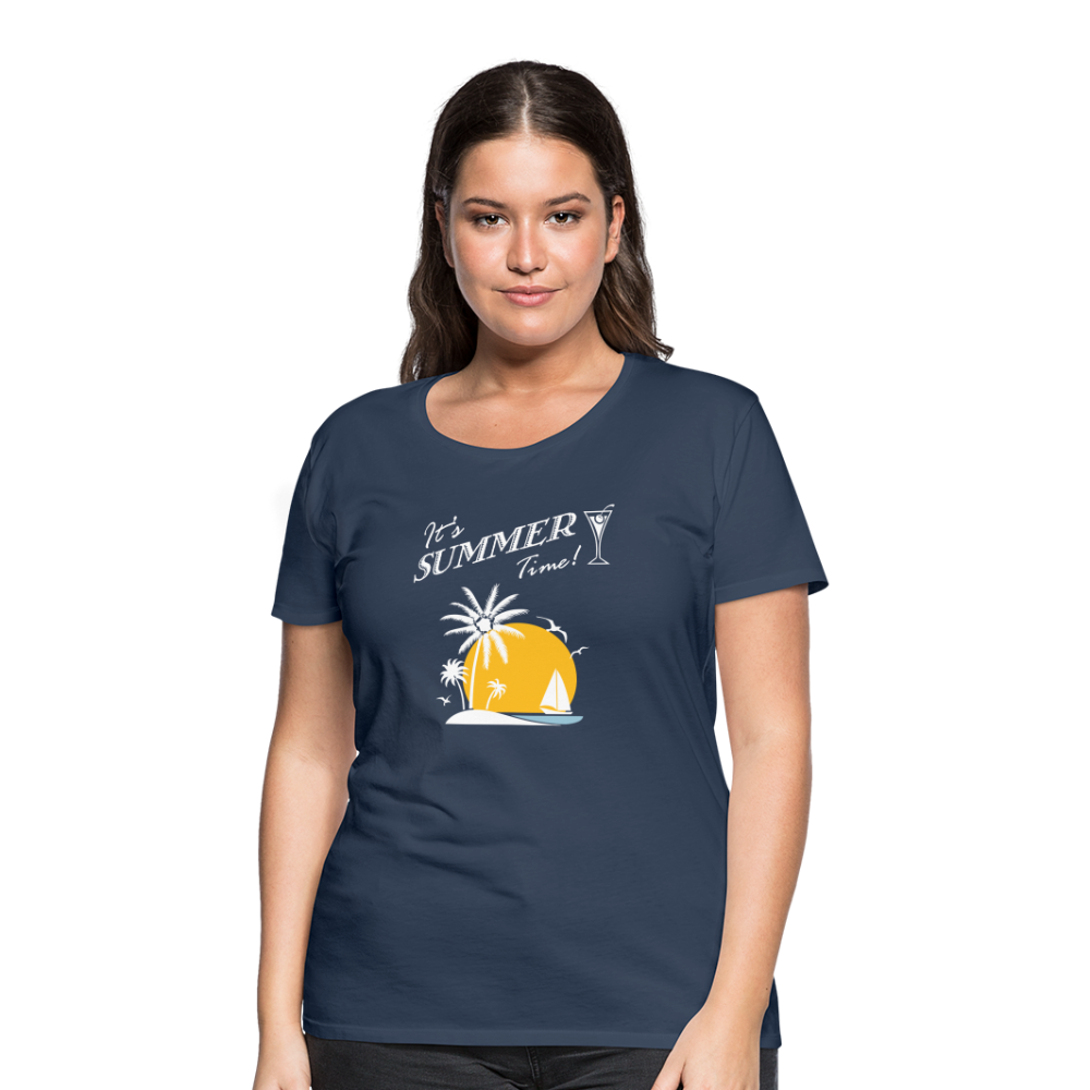 Frauen Premium T-Shirt - It's Summer Time - Navy