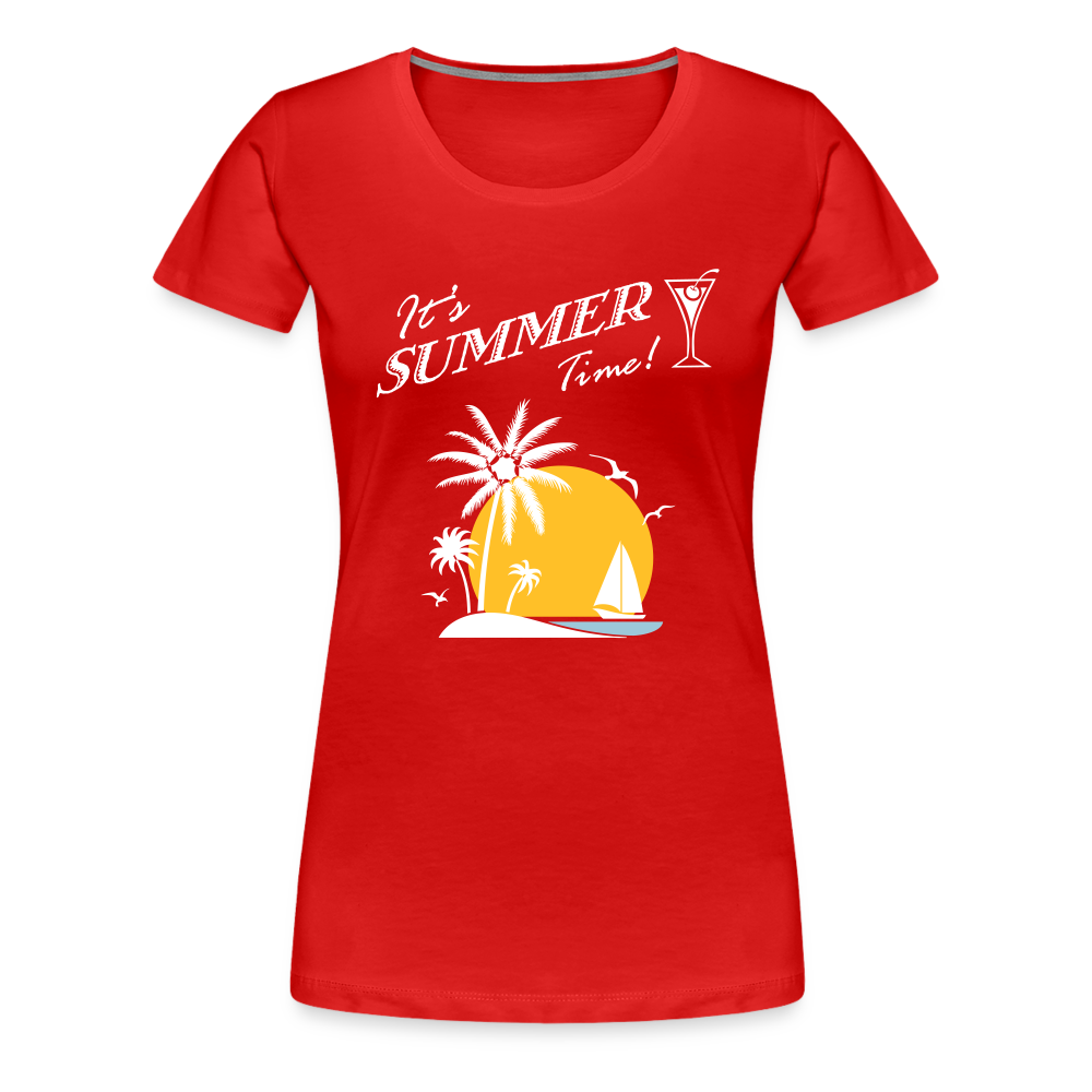 Frauen Premium T-Shirt - It's Summer Time - Rot