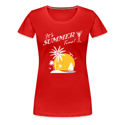 Frauen Premium T-Shirt - It's Summer Time - Rot