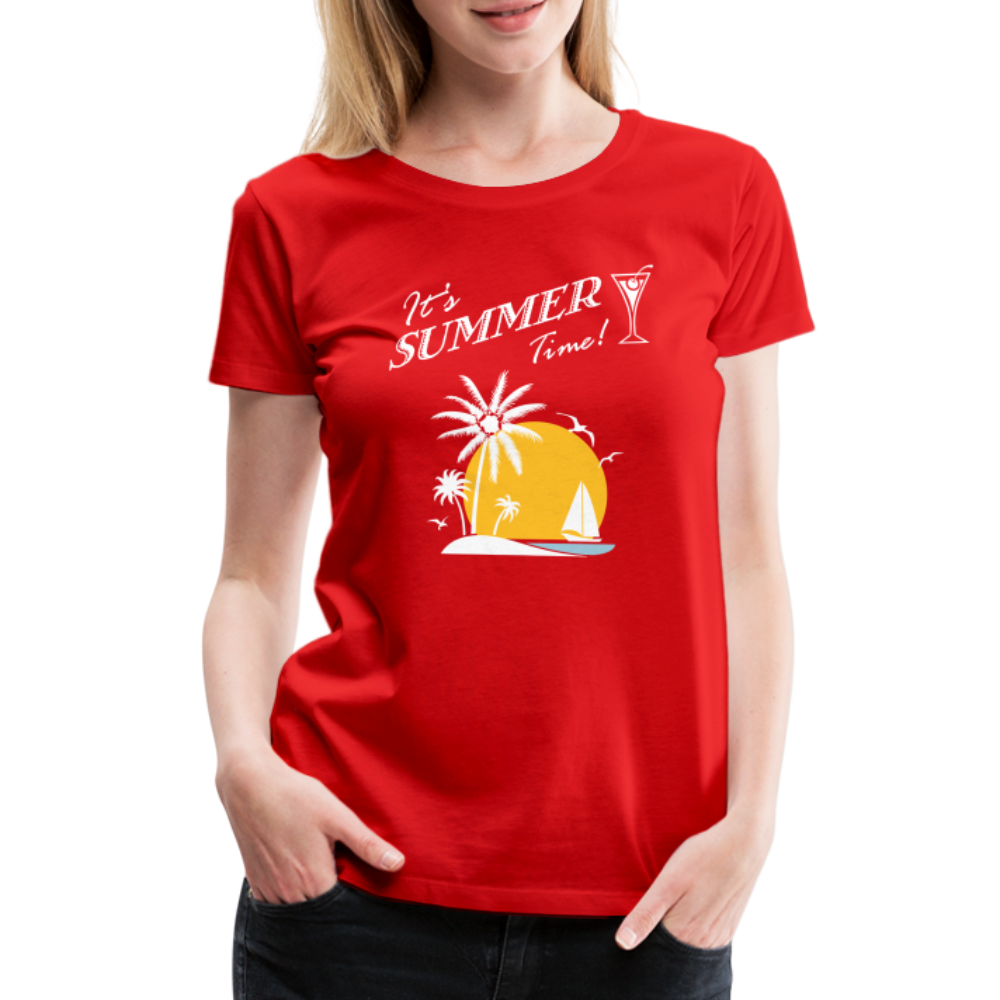 Frauen Premium T-Shirt - It's Summer Time - Rot