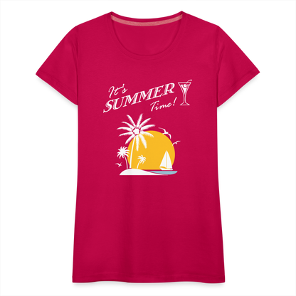 Frauen Premium T-Shirt - It's Summer Time - dunkles Pink