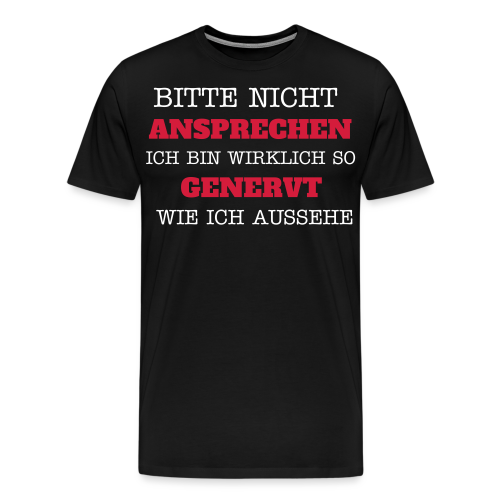 Männer Premium T-Shirt genervt - Schwarz