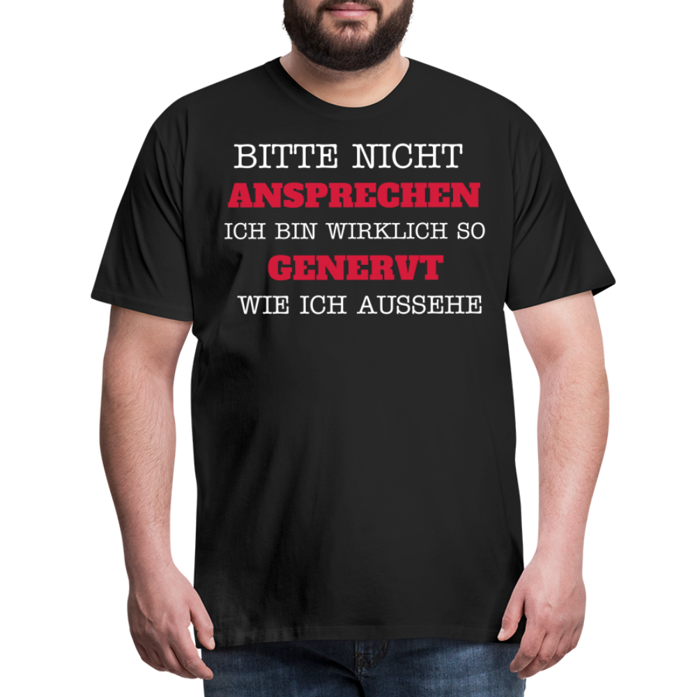 Männer Premium T-Shirt genervt - Schwarz