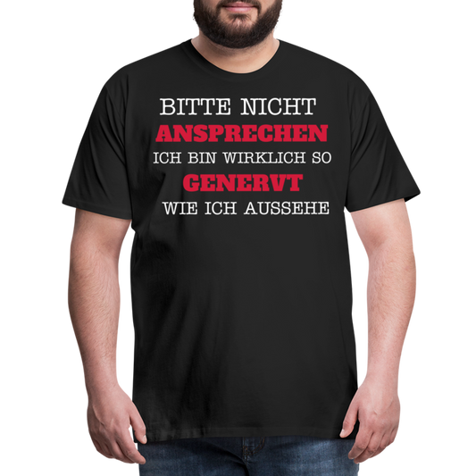 Männer Premium T-Shirt genervt - Schwarz