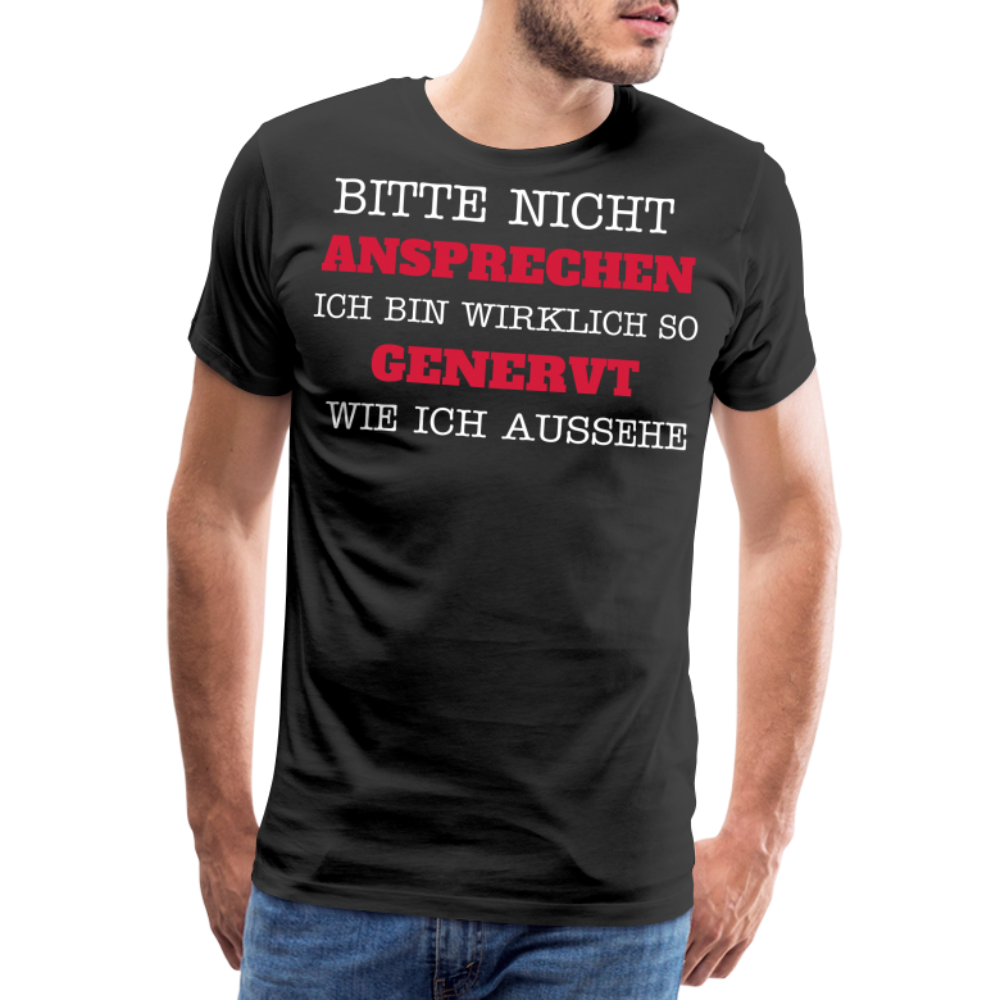 Männer Premium T-Shirt genervt - Schwarz