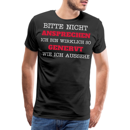 Männer Premium T-Shirt genervt - Schwarz