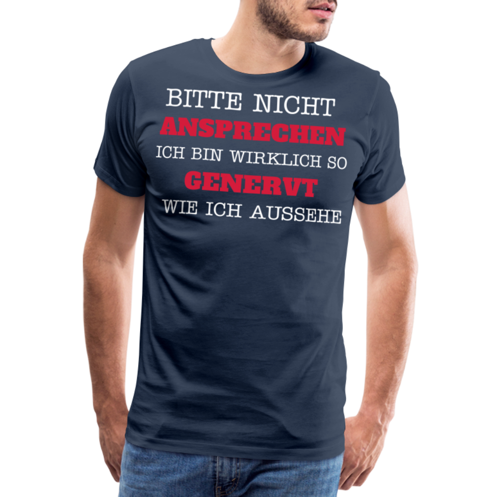 Männer Premium T-Shirt genervt - Navy