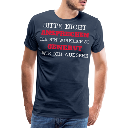 Männer Premium T-Shirt genervt - Navy