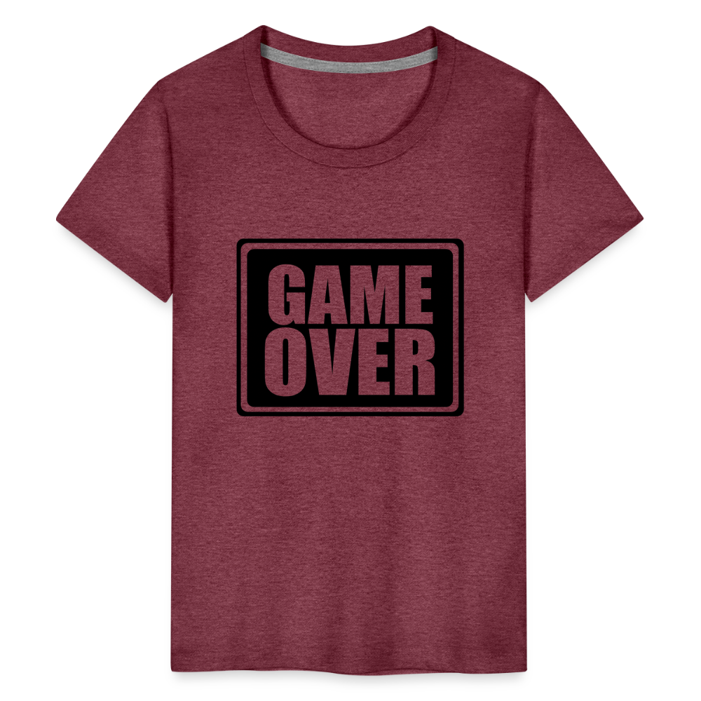 Teenager Premium T-Shirt - Game over - Bordeauxrot meliert