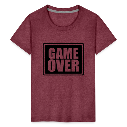 Teenager Premium T-Shirt - Game over - Bordeauxrot meliert