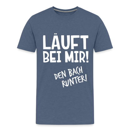 Teenager Premium T-Shirt - Läuft bei mir - Blau meliert