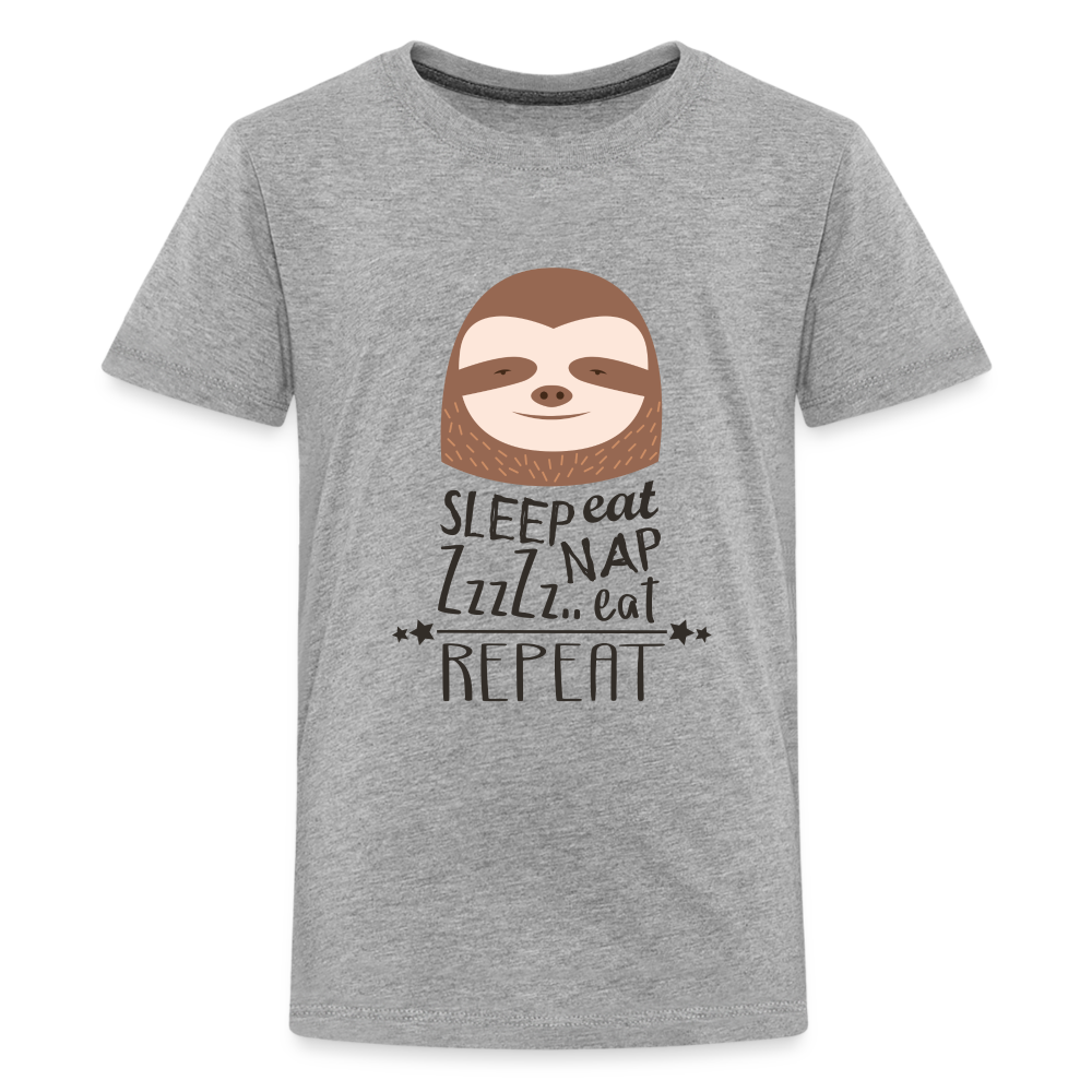 Teenager Premium T-Shirt - Faultier Zzz - Grau meliert