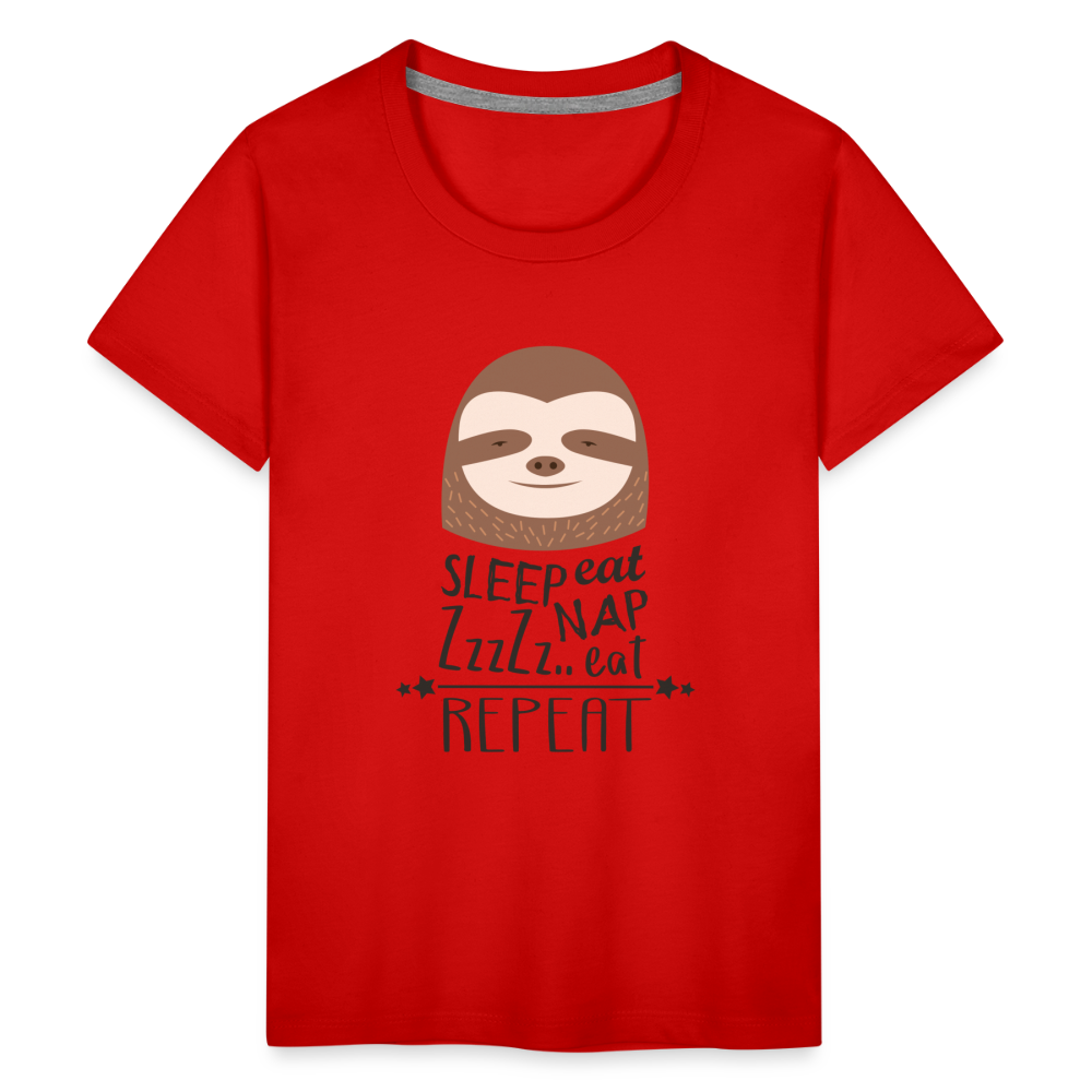 Teenager Premium T-Shirt - Faultier Zzz - Rot