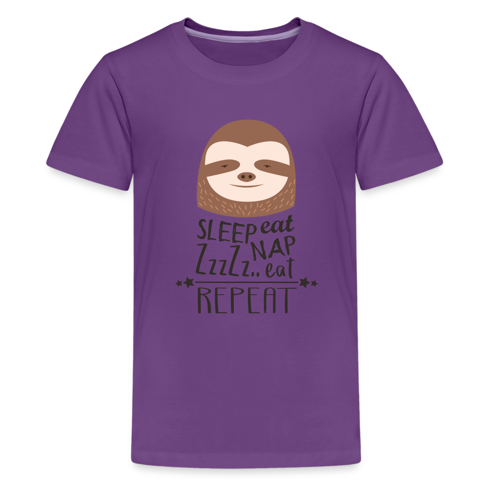 Teenager Premium T-Shirt - Faultier Zzz - Lila