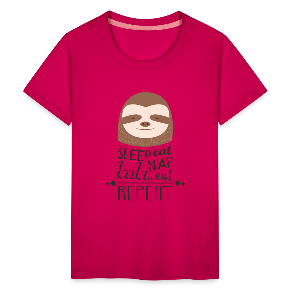 Teenager Premium T-Shirt - Faultier Zzz - dunkles Pink