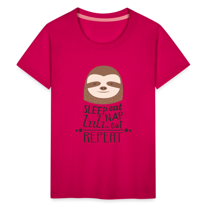 Teenager Premium T-Shirt - Faultier Zzz - dunkles Pink