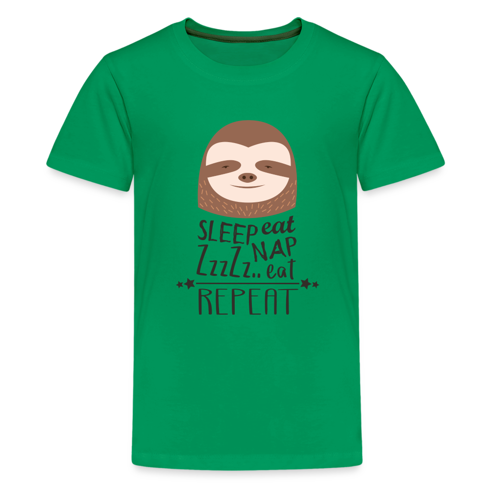 Teenager Premium T-Shirt - Faultier Zzz - Kelly Green