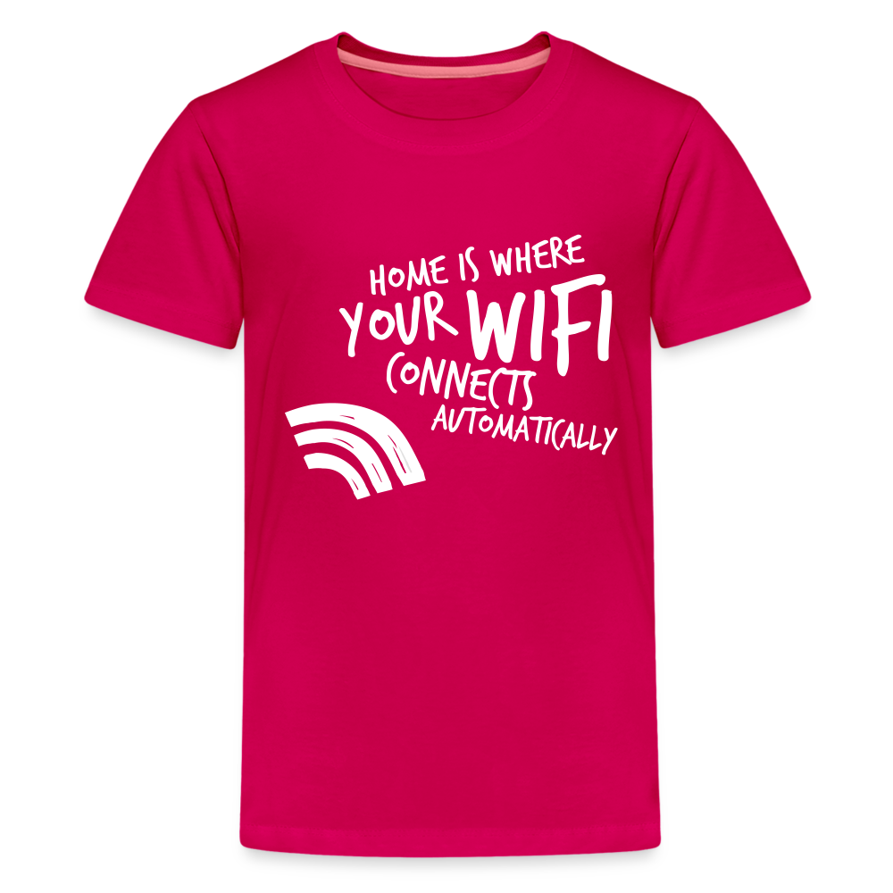 Teenager Premium T-Shirt - Wifi - dunkles Pink