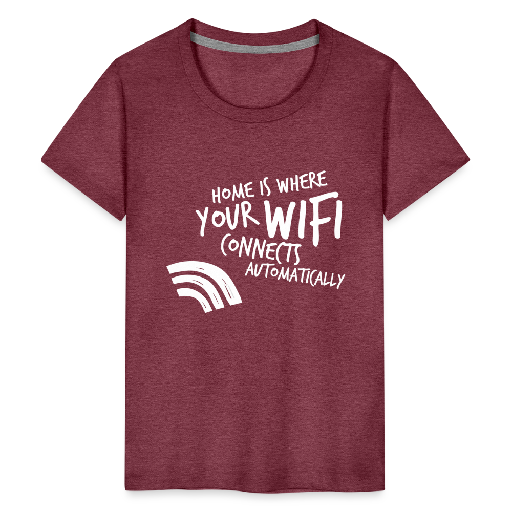 Teenager Premium T-Shirt - Wifi - Bordeauxrot meliert