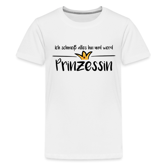 Teenager Premium T-Shirt - Prinzessin - weiß